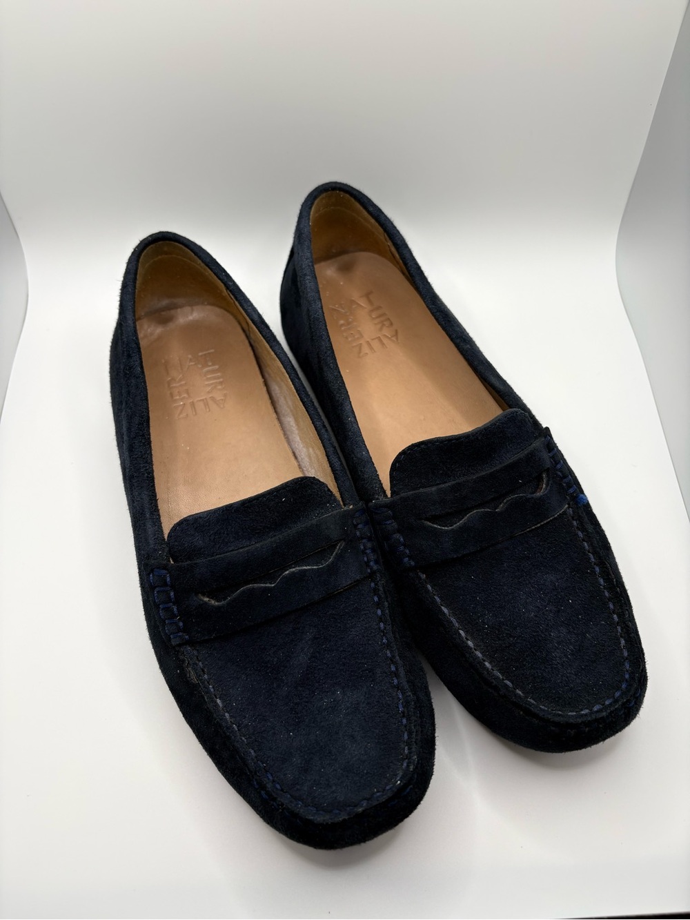 Naturalizer Women's Suede Penny Loafers in Dark Navy